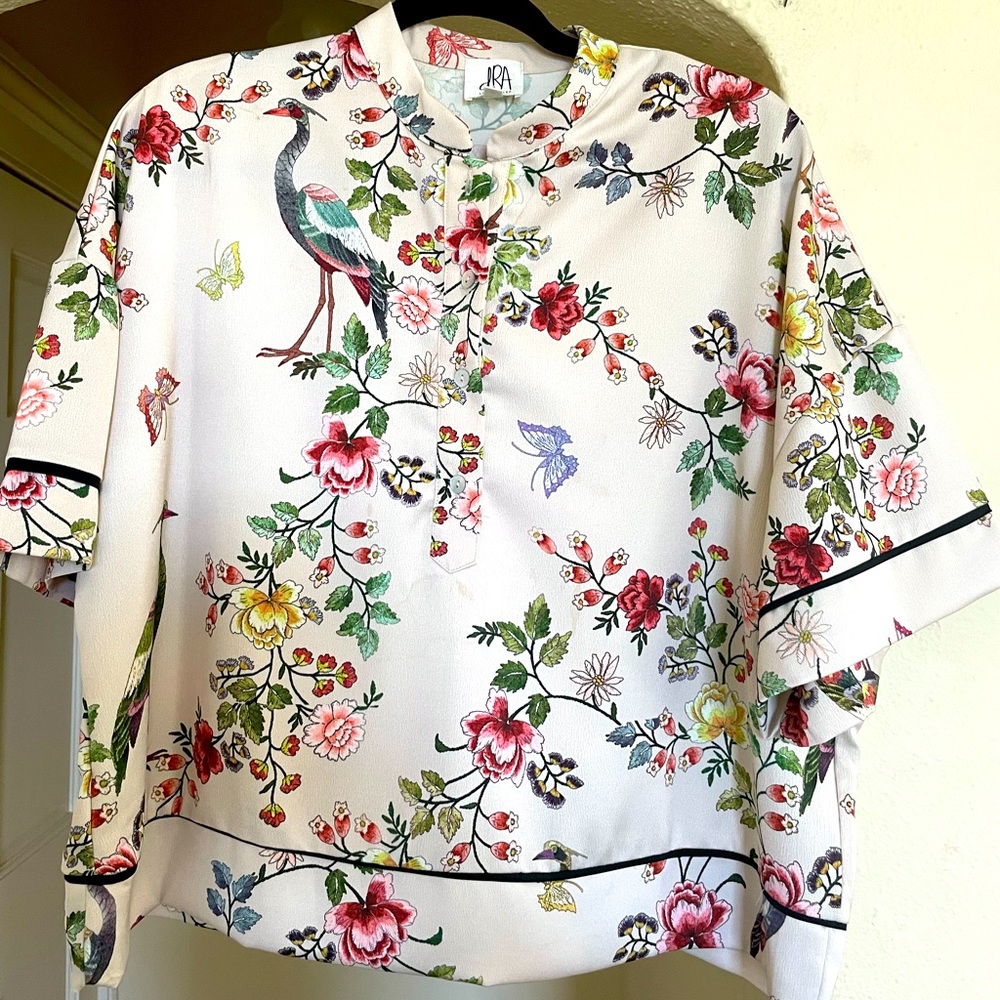 Floral silk top